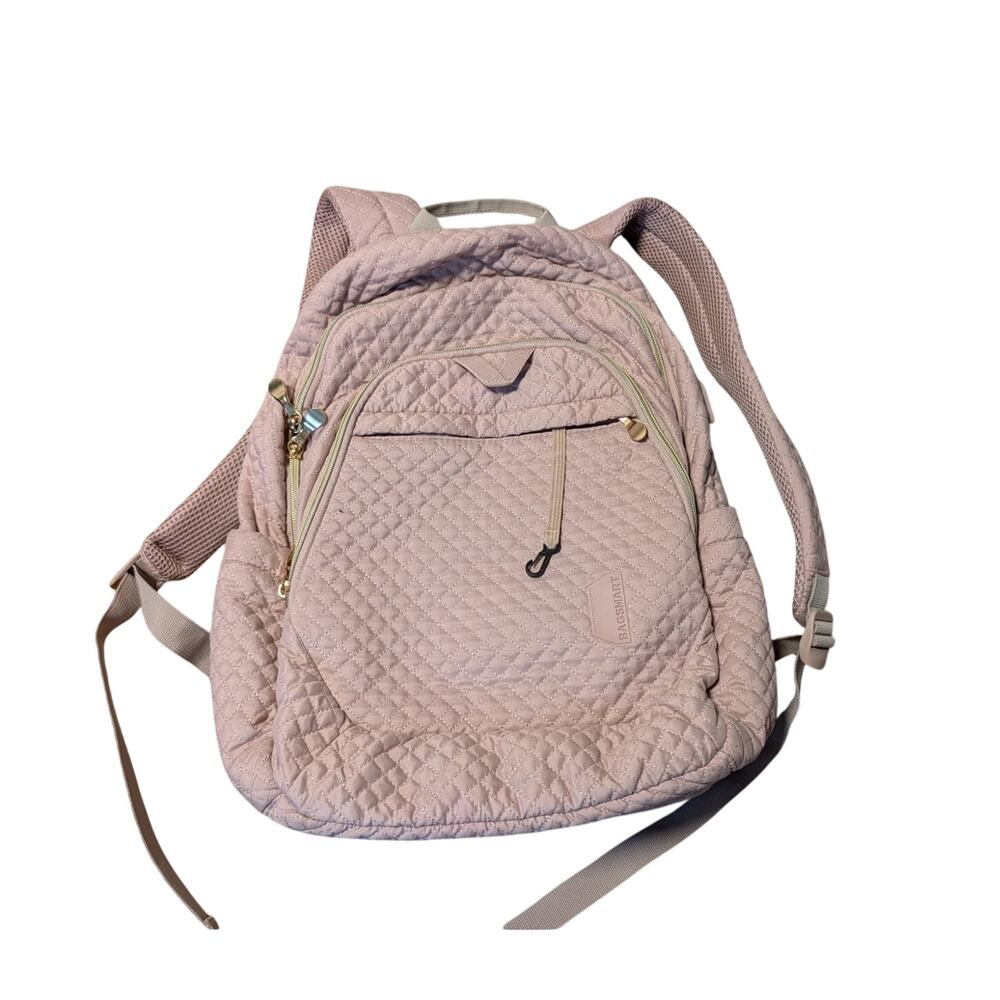 Vera Bradley Digi Smart Campus Backpack Pink Quilted Laptop Travel Bag Large
